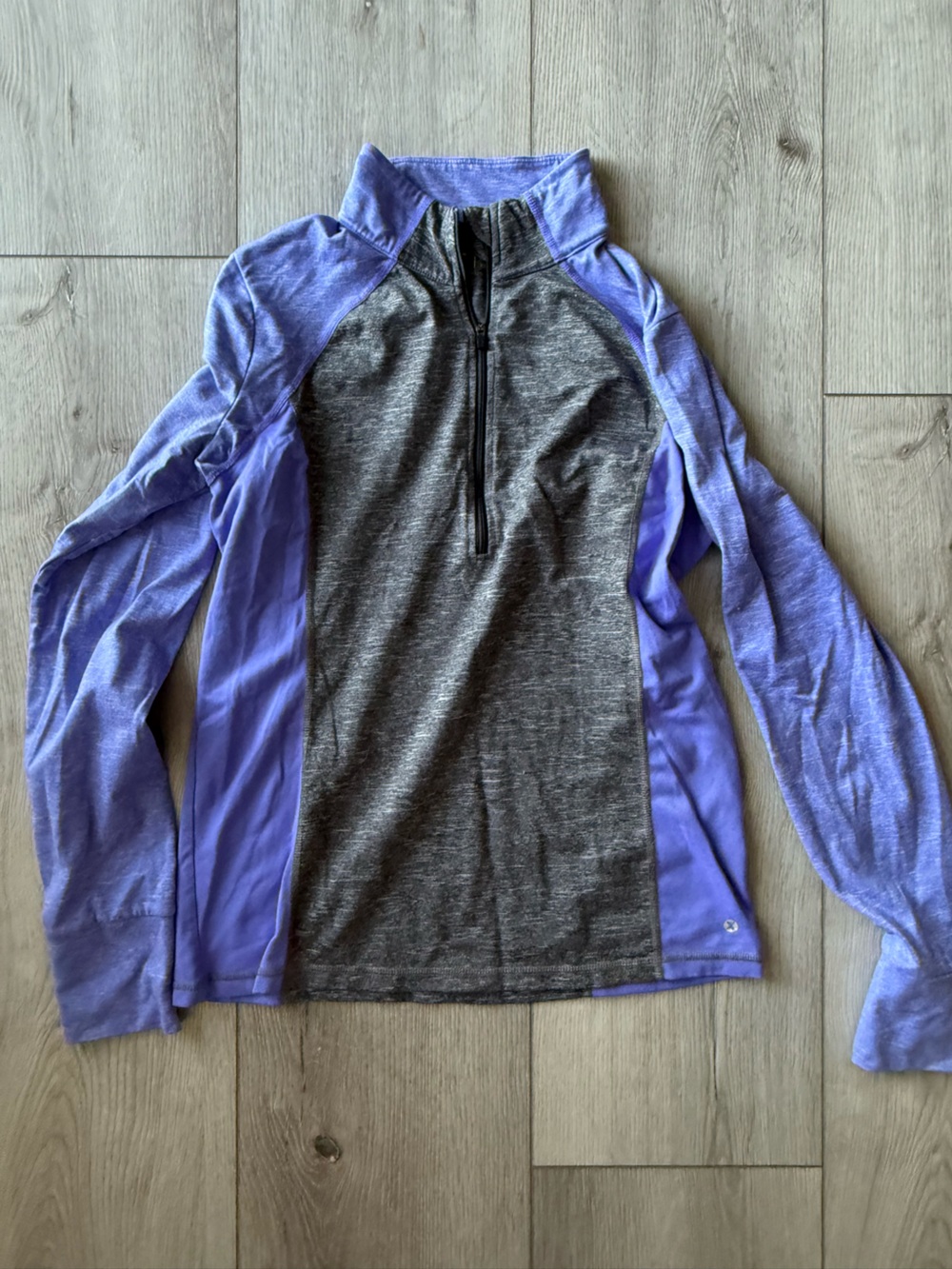 Xersion Purple and Charcoal Athletic Quarter-Zip Pullover